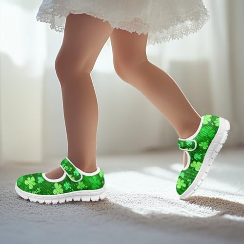 Binienty Fashion Mary Jane Sneakers for Girls Anti-Slip Holiday Christmas Easter Mesh Flat Sneaker School Shoes4