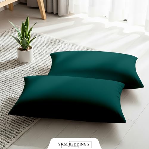 Image of YRM Bedding's - Egyptian Cotton 600TC Pillow Cover | Premium Pillowcases | Luxury Bedding-Export Collection | High Thread Count Durable & Breathable Covers - Teal | [17''x27''] Inches