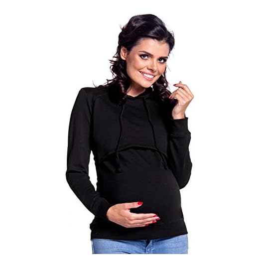 Happy Mama Dam Moderskapsjersey Tröja med Luva 272 (Svart, 40, L)