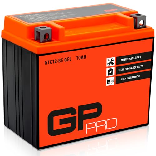 Batterie 12 V, 10 Ah - Gel GP-Pro - Type GTX12-BS/similaire à YTX12-BS - Scellée - Sans entretien