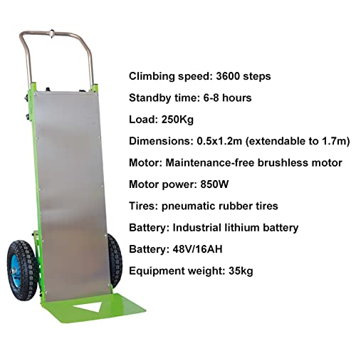 Carretilla eléctrica para escaleras 200Kg 850W verde miniatura 2