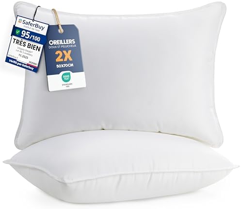 Utopia Bedding Pillow (Lot de 2), 50 x 70 cm, Oreiller de Sommeil...