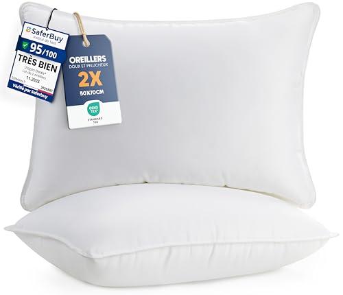 Utopia Bedding Pillow (Lot de 2), 50 x 70 cm, Oreiller...