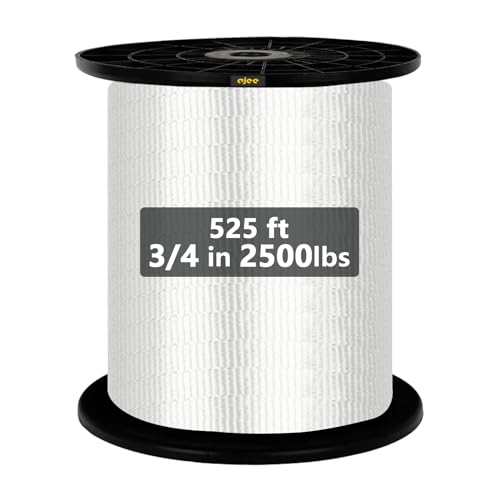 Image of 2500Lbs Mule Tape 525ft X 3 /4'' Polyester Mule Webbing for Wire & Cable Conduit Work Variable Functions Heavy Duty Pull Tape Flat Rope for Pulling /Loading /Packing Under Any Weather Condition Muletape