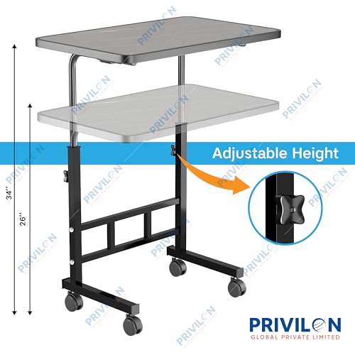 Image of Multi-Purpose Laptop Table, Study Table| Heavy Duty Bed Table| Adjustable for Height, Portable for Office, Work Form Home | DIY Table, Easy to Asembl (ADJ M Dark)
