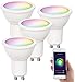 Produktbild Luminea Home Control Einbaustrahler: 4er-Set WLAN-LED-Spots für Amazon Alexa & GA, GU10, RGB, CCT, 5 Watt (GU10 WiFi)