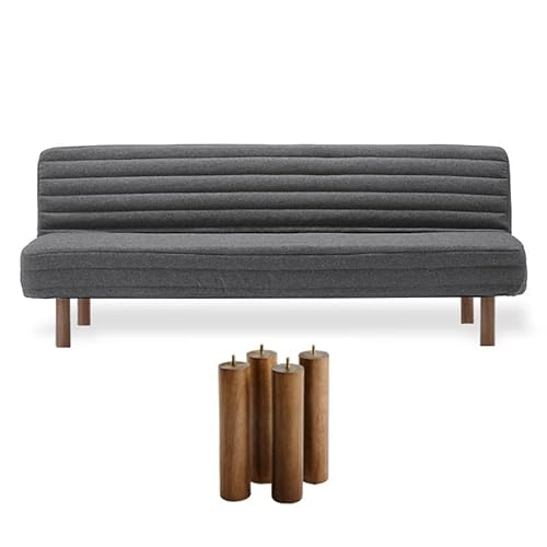 【セット買い】無印良品 リクライニングソファベッド 幅98×奥行198×高さ23cm + 木製脚・26cm/ブラウン