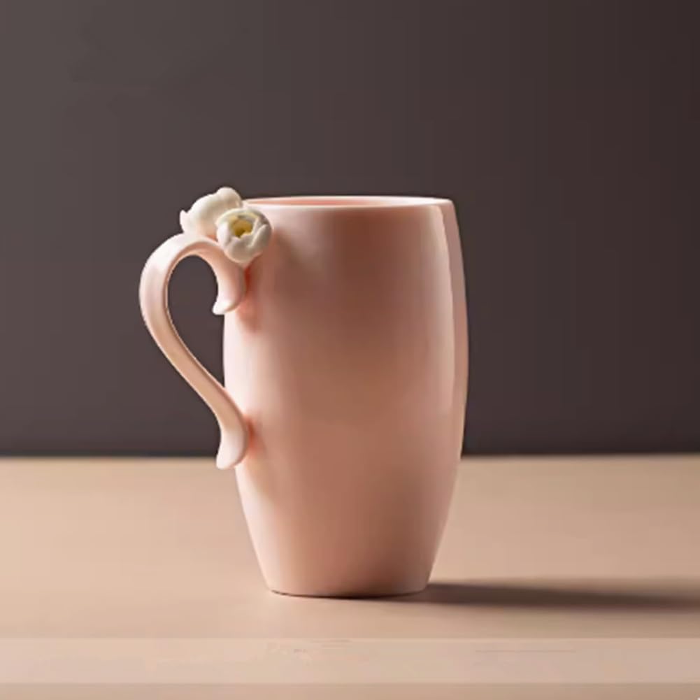 Śliczne i kreatywne kubki ceramiczne w kształcie kwiatów, kubki biurowe na wodę, kubki na mleko, filiżanki do kawy, kubki /122(Pink)