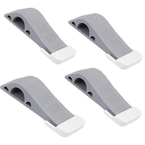 ABsuper 4 Stück Gummi Türstopper Fensterstopper Keil für alle Bodenarten und Teppichböden, Höhenverstellbar, Türpuffer für Balkontür, Badezimmer, Kinderzimmer, Terrassentür, Glastür mit Montagehake