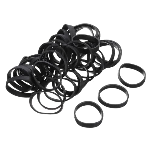 QUARKZMAN 100 Pack de Bandas de Goma Elásticas Negras de 25mm x 5mm, Bandas de Goma Elásticas Estirables para Hogar y Oficina