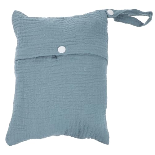 UKCOCO Bolsa de Pañales para Cochecito de Ñiño en Algodón Azul, Organizador Portátil y Colgante para Viaje, Adecuado para Almacenar y Organizar Pañales