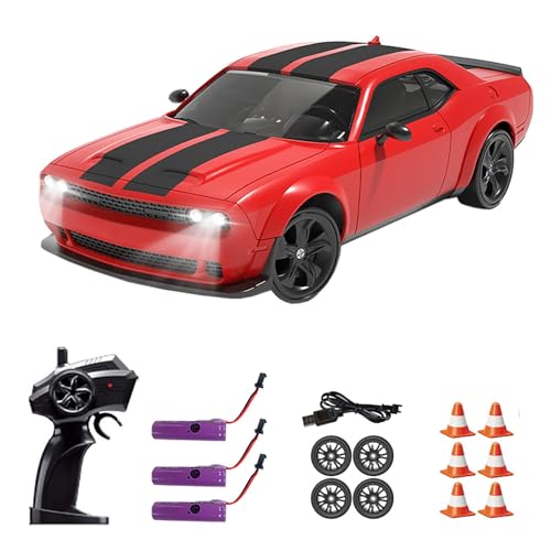 Hylukon 1:24 Scala RC Drift Car, 2.4GHz RC Cars 4WD Elettrico Auto Da Corsa Veicolo con Luci LED Drifting Pneumatici Racing Sport Giocattolo per Ragazzi Ragazze Regalo di Compleanno