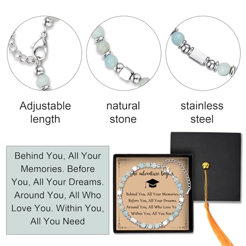 Image of 2025 Graduation Gifts for Her，Graduation Bracelet with Unique Cap Gift Box for Friend Daughter Sister Granddaughter