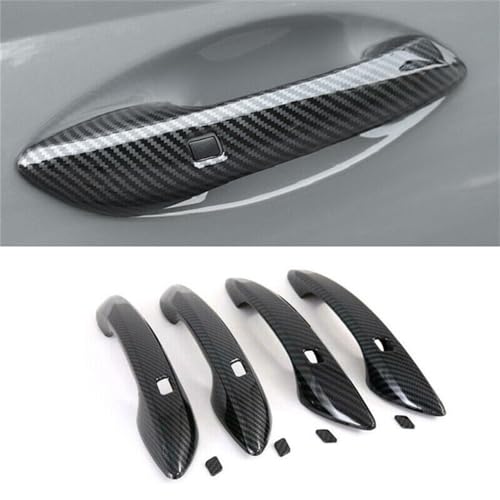 for Hyundai Sonata DN8 2020 2021 2022 2023 2024 Car Exterior Side Door Handles Cover Decor Trim ABS Carbon Black 4pcs