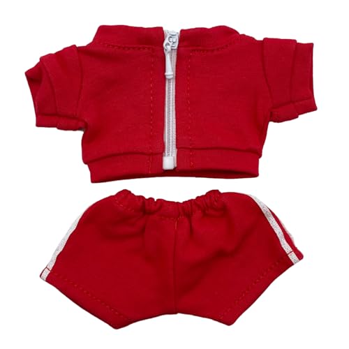 AXLUCE-ぬい服-ぬいぐるみ-服-15cm-人形-ジャージ (レッド, 15cm)（Amazon）