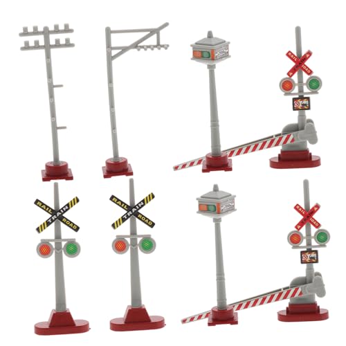 ARTIBETTER Toy Train Sets Traffic Sign Railroad Accessories Landscape Lighting for Boys and Girls Play