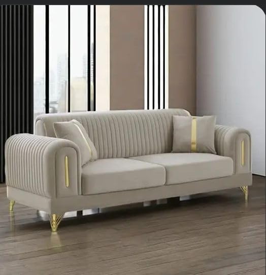 Image of A to Z Furniture Classic Chesterfield Sofa Set Luxury Chesterfield Sofa in for Home Living Room & Office (3 Seater Sofa Grey)