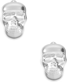 NOLITOY Estêncil De Bolo 2 Peças De Moldes De Assadeira De Caveira Para Fondant De Caveira Assadeira De Caveira De Halloween Forma De Lata De Caveira Grandes Forma De Bolo De Caveira