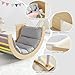 Beright 3 in 1 Climbing Arch Sensory Table with Gray Cushion for Kids, Montessori Wooden Climbing Toys, Kids Sensory Table with a Storage Bin, Rocker Board, Indoor Gym Learning Playset, Rainbow