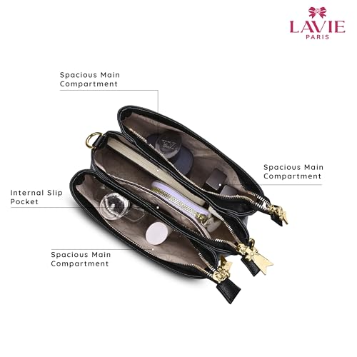 Image of LAVIE PARIS Women's Lior 3 Compartment Crossbody Sling Bag | Ladies Purse Handbag | Gift for Women