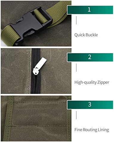 Chefs Knife Roll Bag 11 Slots, Heavy Duty Waxed Canvas Knife Bag, Hold Home Kitchen Knife Tools Up to 18, for Camping, Hiking(Army Green)