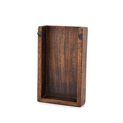 EDHAS Vertical & Wall Planters Mango Wood Plants Holder for Dried Flowers and Decorative for Bedroom, Living Room. (Set of 2), (5\" x 1.5\" x 8\") - Thumbnail 3