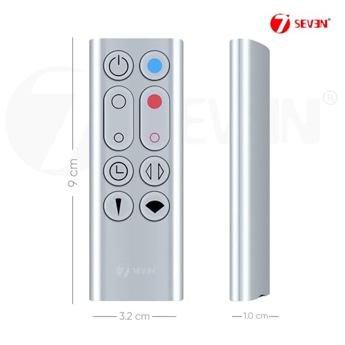 Image of 7SEVEN Compatible Dyson Fan Remote for HP00 & HP01 | Pure Hot + Cool Air Purifier Heater Fan | Heat & Cool Function | Non-Magnetic Housing | CR2032 Battery | Match Keys Exactly with Existing Remote