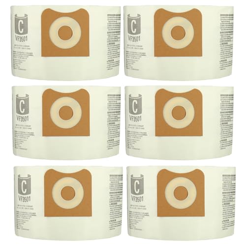 VF3501 Sacs à poussière pour aspirateur Ridgid 3 à 4.5 gallons lot de 6