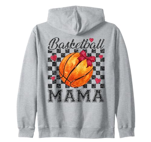 Basketball Mama Coquette Bow Game Days Retro Muttertag Kapuzenjacke