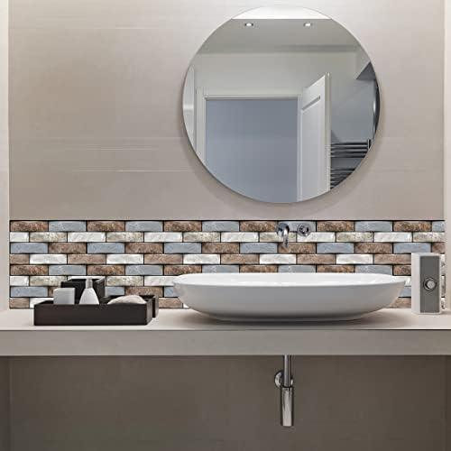 10Pcs 3D Wall Panels,11×11 Self Adhesive Wall Tiles,3D DIY Tile Brick Wall Stickers Waterproof,Masonry Effect,Home Decoration,Wallpaper Foam Panel,for Living,Room,Home,Office