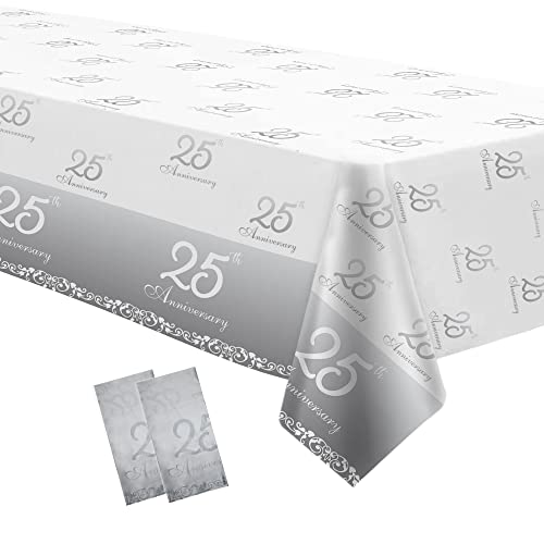 APOWBLS 25th Anniversary Decorations Tablecloth Review: A Disposable Silver Celebration