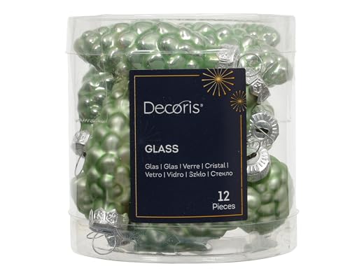 Kaemingk Christbaumschmuck Zapfen Glas 6cm x 12 Stück Christbaumkugeln Weihnachtsbaumkugeln für Weihnachten - Christbaumschmuck & Weihnachtsbaumschmuck - Matchagrün