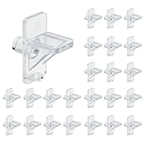 24 Pcs Shelf Support Pegs, 1/4 Inch Clear Plastic Shelf Pins for Kitchen Cabinets, Bookcases & Closet Shelves, No-Tool Installation