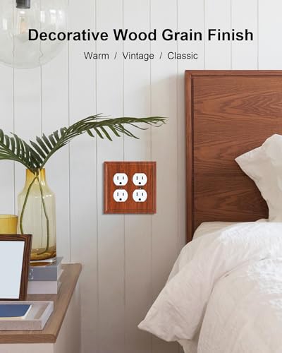 Couvercles de prise en fibre de bambou pour harmoniser votre salon, plaques murales grain de bois