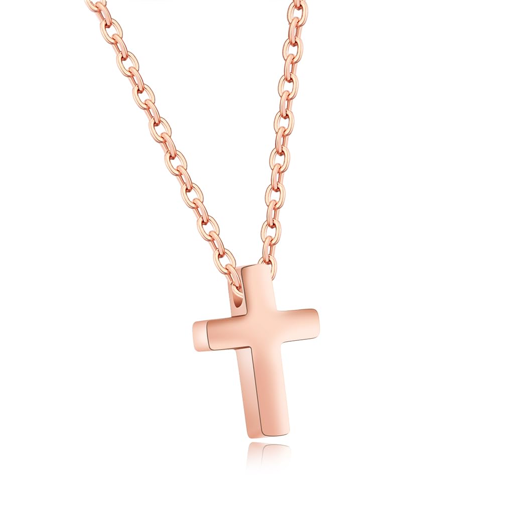FPEAOB Cross Pendant Stainless Steel Cross Necklace Chains for Men Women