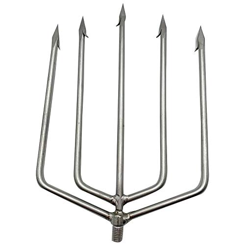 image for Redgrilxx Stainless Steel Barbed 3/5 Prong Tine Fishing Harpoon Fishin