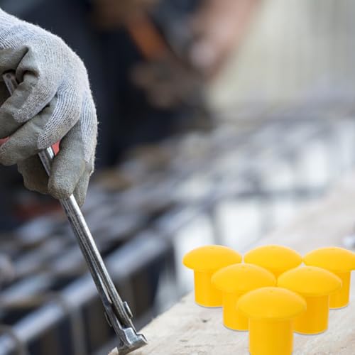 Tapas protectoras de plástico amarillo DOITOOL para varillas de refuerzo en construcción 4