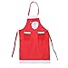 BESTOYARD Delantal de Navidad delantal de cocina de Papá Noel, ajustable, con bolsillos, para niños, mujeres y hombres (rojo)
