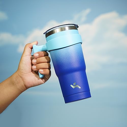 Image of Konokyo 20 oz Tumbler with Handle and Straw, Insulated Travel Mug