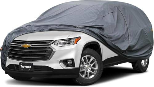 GUNHYI Premium Car Cover Custom Fit Chevrolet Traverse (2009-2026), 16 Layers Heavy Duty Car Cover Waterproof All Weather with Zipper Door for Sun Rain Snow Dust Uv Protection