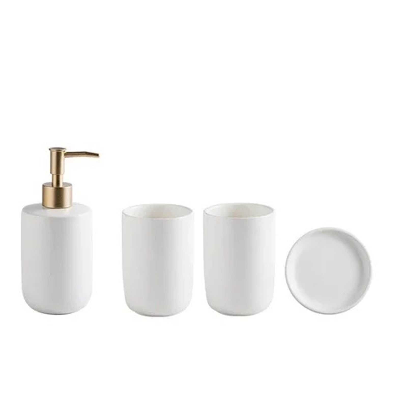 Soap Dish Set Ceramic Wash Set Bathroom Decoration Accessories Lotion Bottle Soap Dish Mouthwash Cup Supplies(Color4)