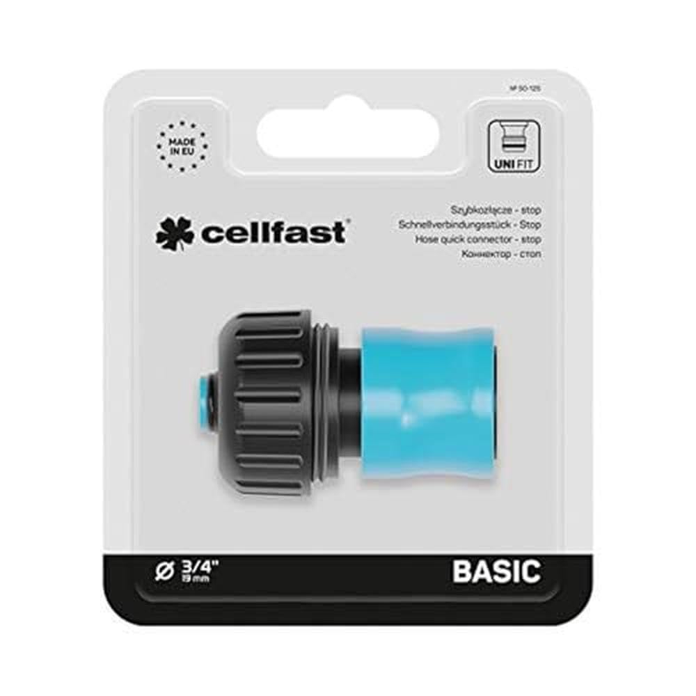 Cellfast Hose Quick Connector - Stop BASIC 3/4", ABS Material, 50-125, Blue, G3/4" - Image 2