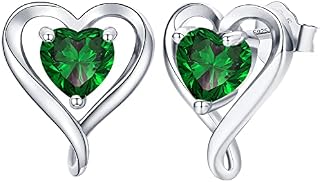 LAVUMO Sterling Silver Earrings for Women Silver Gold Rose Gold Stud Heart Earrings Set Hypoallergenic Jewellery for women Birthday Anniversary Christmas Valentine Gifts for Her