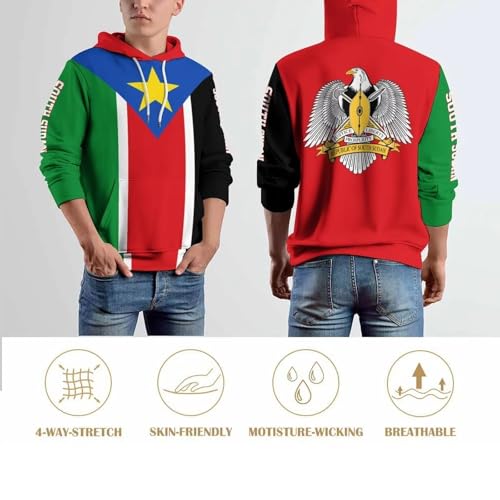 Sweat à capuche homme imprimé drapeau graphique pull hiver chaud - 5