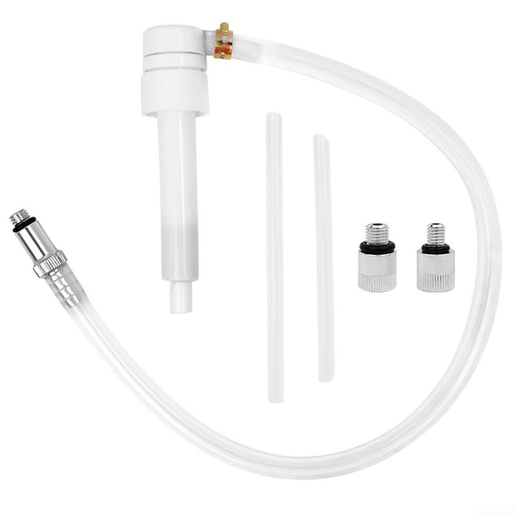 Eawfgtuw Kit pompa olio ingranaggi motore fuoribordo marino inferiore con adattatore girevole in metallo da 3/8", raccordi da 8 mm e 10 mm, 2 tubi di aspirazione per bottiglie standard da quart, 8 CC