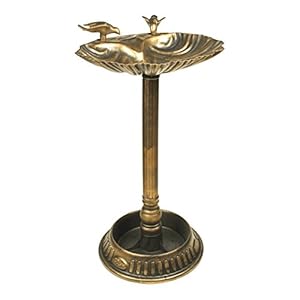 Benross 17390 Vogelbad met sokkel, schelpschaal, bronskleurig