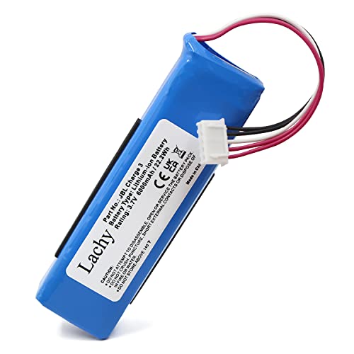 Lachy 6000mAh JBL Charge 3 Akku, Ersatzakku kompatibel mit drahtlosem tragbaren Bluetooth-Lautsprecher JBL Charge 3 GSP1029102A, für Musikbox Akku, Soundboxs Batterie Cover
