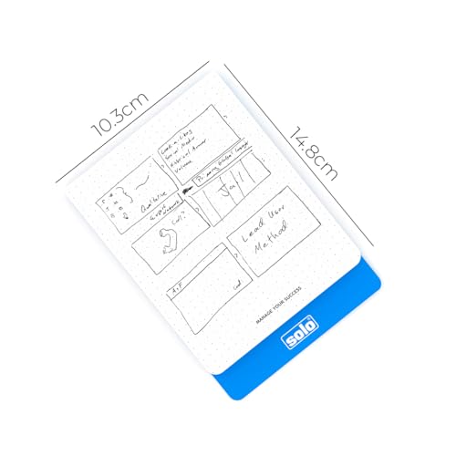 Image of SOLO Think Tank Dotted Notepad A6 - Pack of 2 |50 Sheets, 100 GSM Paper, Compact Size for Bullet Journaling, Sketching, Note-Taking, Diagrams, Charts & Creative Projects