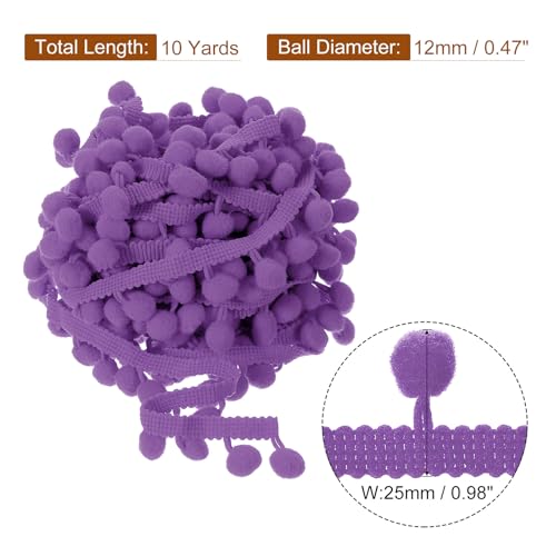 Bordure à franges violette de 12 mm fluide et résistante pour textile - 3