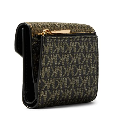 Michael Kors Womens Jet Set Charm Medium Envelope Trifold Wallets Black/Gold One Size #TOP1